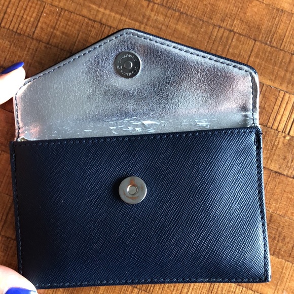 Michael Kors flap card holder in navy - Picture 2 of 4